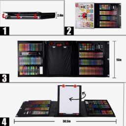 228 PCS Art Set with Double-Side Easel, KINSPORY Drawing Painting Coloring Set & Art Craft Kit, Art Supplies Gift Case for Budding Artists Kids Teens