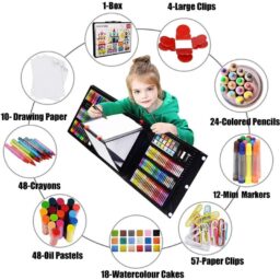 228 PCS Art Set with Double-Side Easel, KINSPORY Drawing Painting Coloring Set & Art Craft Kit, Art Supplies Gift Case for Budding Artists Kids Teens